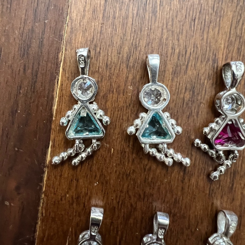 Sterling Silver Family Birthstone 10 Charms & Bracelet Set - Picture 11 of 11